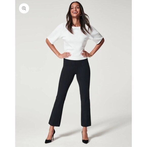 SPANX Kick Flare the Perfect Pants High-Rise Black Ponte Shaping Pull-On Small - Picture 1 of 14